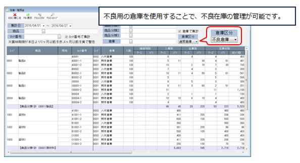 在庫ナビ（ロット別在庫管理システム）の在庫数の確認