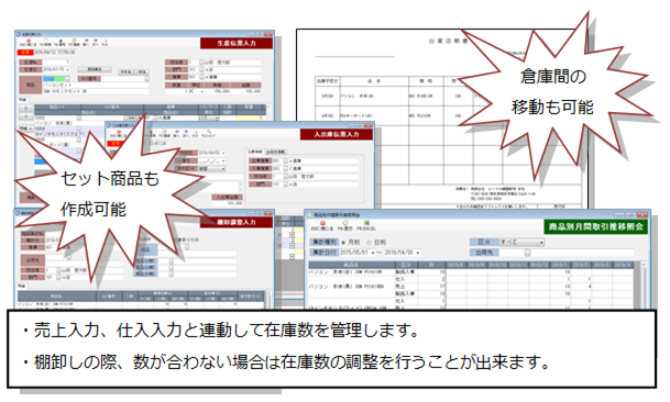 販売ナビ（販売管理システム）の在庫、生産管理